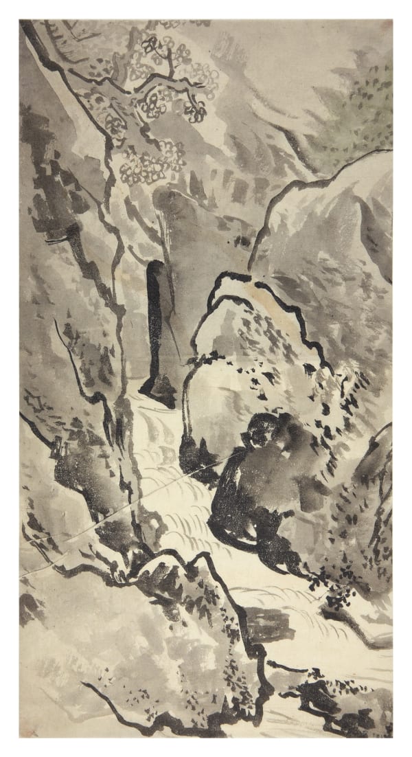 Malerei, #007716 Anonymer Künstler, Bergschlucht mit Wasserlauf, 19. Jahrhundert