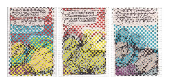 Johnathan Payne They're Changing!, 2019 woven inkjet print on cardstock each: 10 5/8 x 7 3/8 in