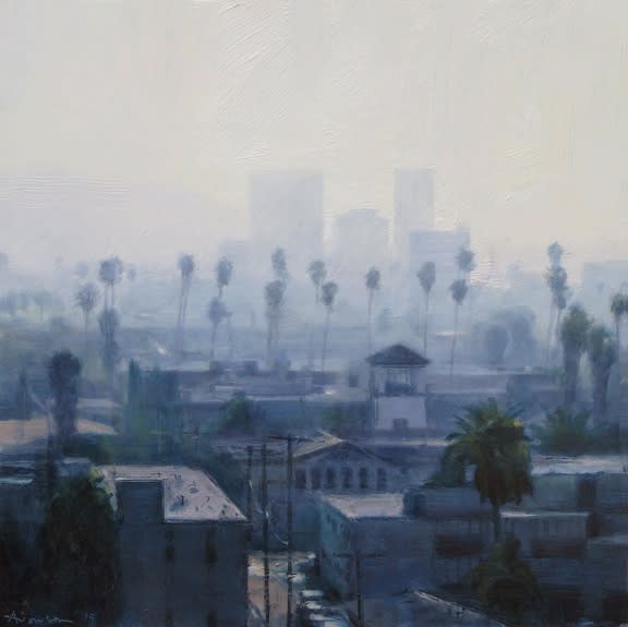 Ben Aronson Palms and Haze, 2014 oil on panel 16 x 16 in.