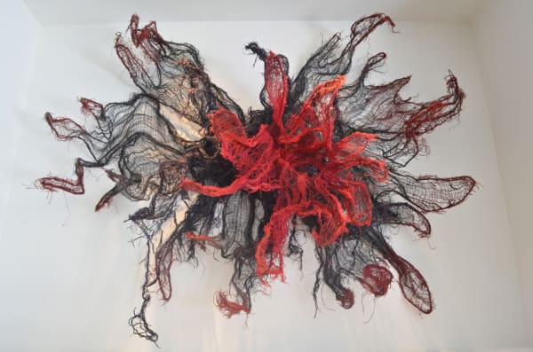 Nnenna Okore The Sun Shall Rise Again, 2015 Burlap, dye and wire 76 x 104 x 18 inches