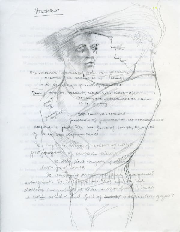 Adrian Piper Het Luv: The Problem #4, 1985 graphite on white Bond paper w/ typed text on back 11 x 8.5 inches Collection Adrian Piper Research Archive Foundation Berlin. © APRA Foundation Berlin