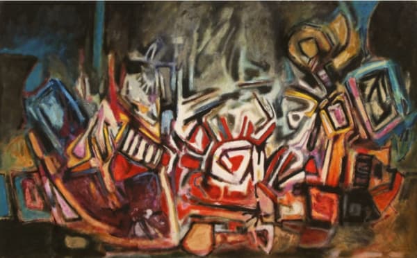 Aubrey Williams Shostakovich Quartet no. 15, Opus 141, 1981 oil on canvas 64 x 108.1 inches © Estate of Aubrey Williams
