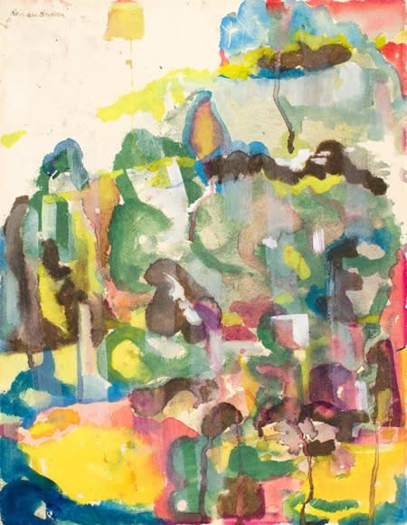 Romare Bearden The Gorge, c. 1956 watercolor on paper 26 x 20 1/4 inches ©Romare Bearden Foundation/licensed by VAGA, New York, NY.