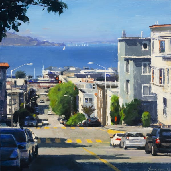 Ben Aronson Distant Regatta, 2021 oil on panel 12 x 12 in