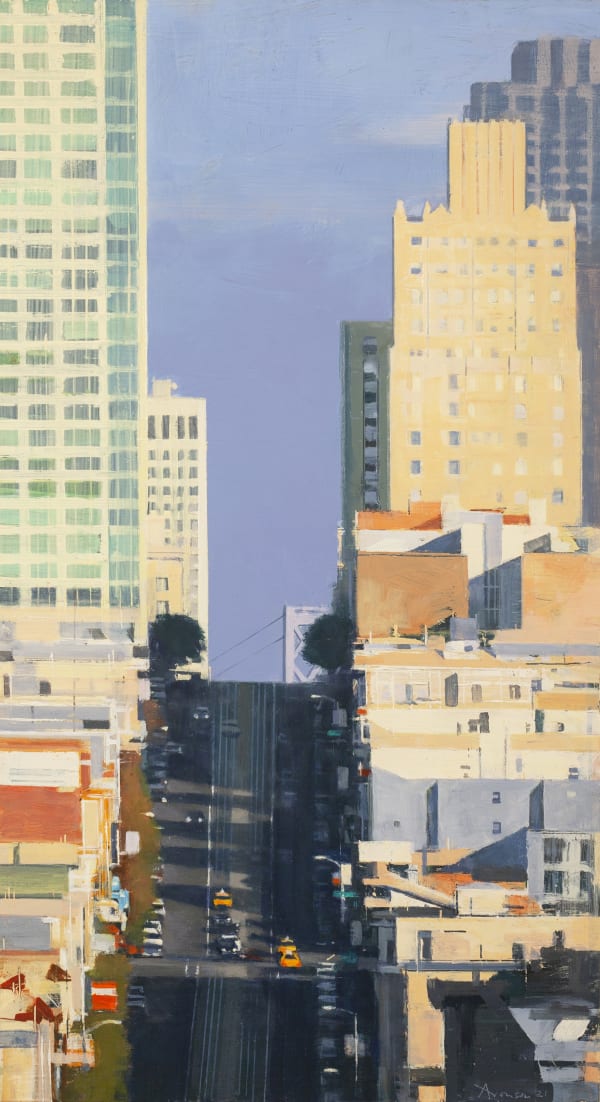 Ben Aronson Summer, Nob Hill, 2021 oil on panel 24 x 13 1/4 in