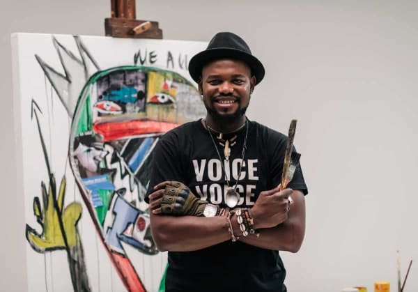 The Standard Bank Young Artist for Visual Arts Blessing Ngobeni. Image: National Arts Festival