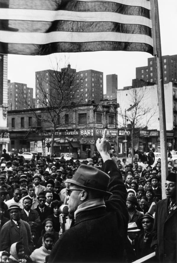 Gordon Parks, Malcolm X Gives Speech at Rally, Harlem, New York, New York, 1963 ©The Gordon Parks Foundation. Used with permission.