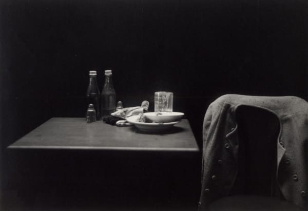 Roy DeCarava, Ketchup Bottle, Table, and Coat, 1952 © The Estate of Roy DeCarava. All Rights Reserved.