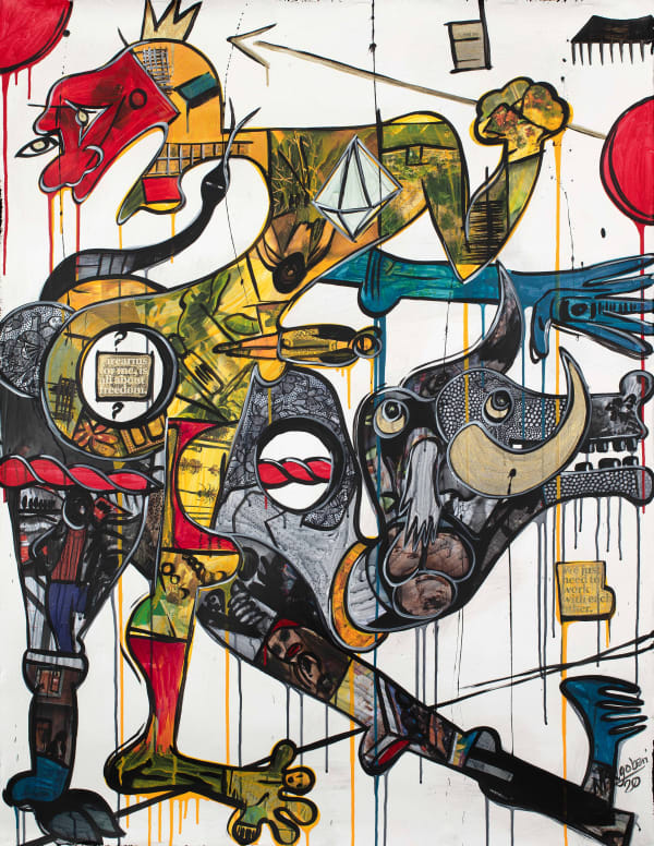 BLESSING NGOBENI A THING OF THE PAST HAUNTS IV, 2020Mixed media on canvas