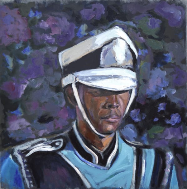 ENRICO RILEY Untitled: Drummer, Keeper of The Moon, 2021Oil and watercolor on canvas