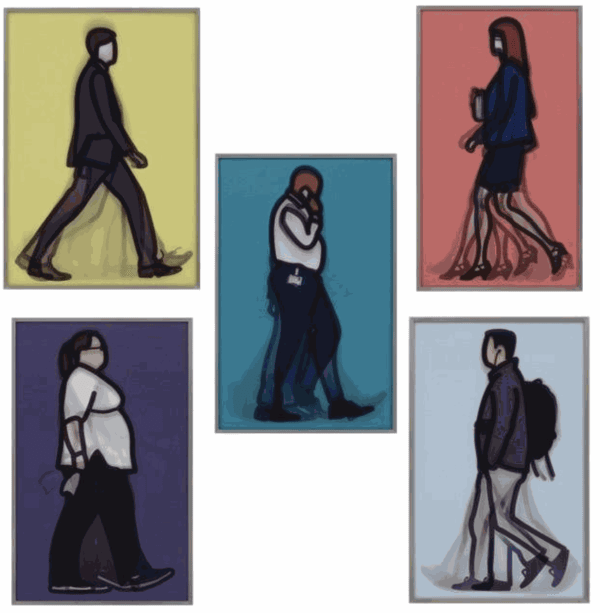 JULIAN OPIE Walking in London I, 2013Set of lenticular prints
