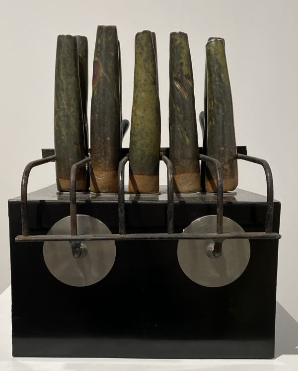 Donald Locke Plantation Piece (Series X/1), 1973 ceramic, steel, vinyl, and formica 17 x 8 1/2 x 8 1/2 inches signed on base