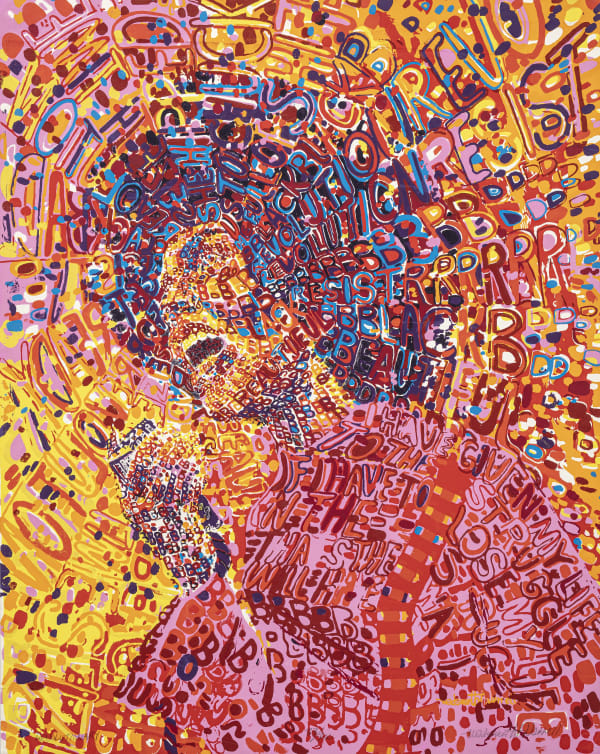 Wadsworth Jarrell Revolutionary, 1972 screenprint printed in color on white wove paper 33 x 26 inches Edition 109 of 300 (no record of full edition printed), Original Edition of 300, rare few remaining as many were lost, or damaged by water. signed recto