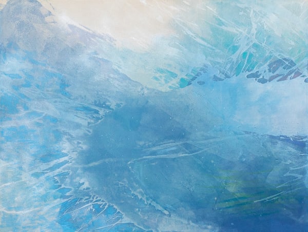 Katherine Boxall OCEAN SIDE 2022. Acrylic, Pastel, Oil and Spray Paint on Canvas, 36 x 48 inches.
