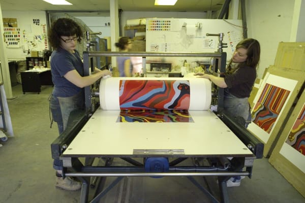 Working in the Print Studio, 2011. Image courtesy of Ian Davenport Studio