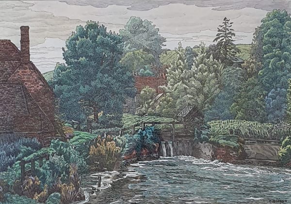 Charles Ginner ARA (1878-1952), The Sluice Gates at the Old Mill Standon Hertfordshire, 1939. Courtesy of Jerwood Collection © the copyright holder