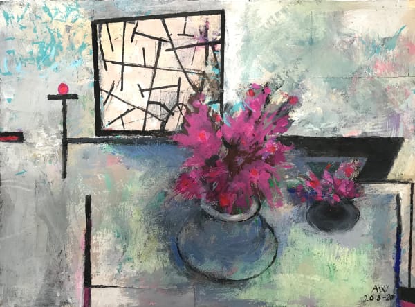 Anthony Whishaw RA (b.1930), Flower Piece Near Window, 2018-20. © Anthony Whishaw