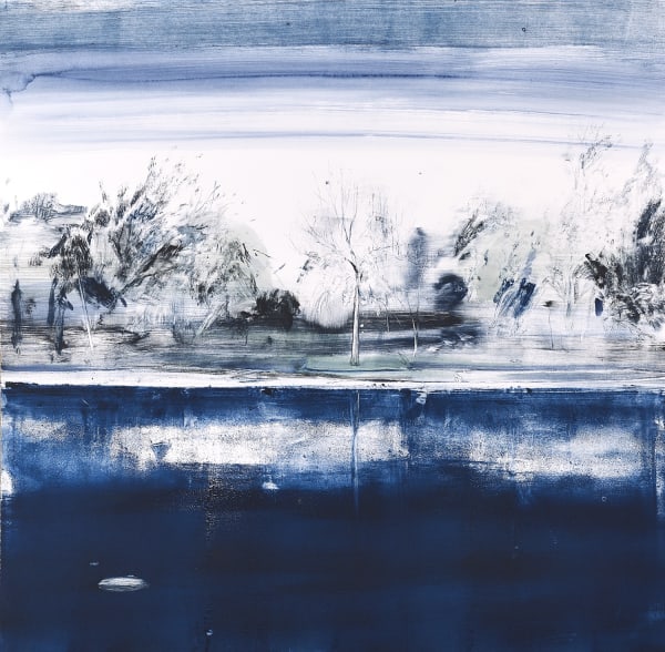 Calum McClure (b. 1987) Distinctive Tree, Queen's Park, 2018, Monotype. The judging panel were impressed by the variety of the mark-making and atmospheric effects created through the use of light, shadow and reflection in this monotype.