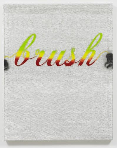 Henning Strassburger La Composition (2011) ink an oil on canvas 100x80cm courtesy of the artist and fiebach, minninger, Cologne