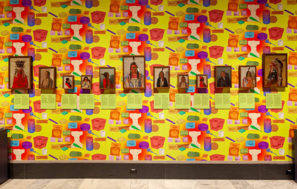 Jeffrey Gibson, Sweet Bitter Love, Newberry Library, 2021 (Installation View). Photo by John Lusis. Courtesy of the Newberry Library