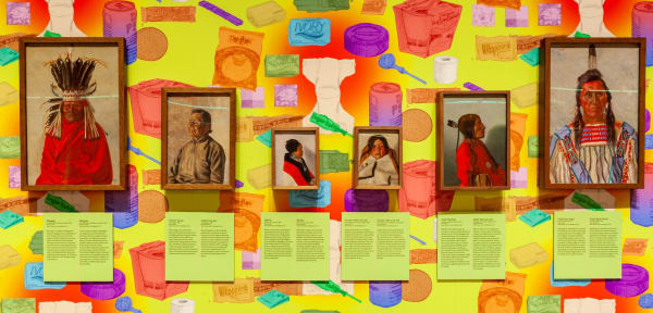 Jeffrey Gibson, Sweet Bitter Love, Newberry Library, 2021 (Installation View). Photo by John Lusis. Courtesy of the Newberry Library