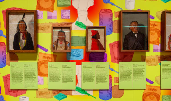 Jeffrey Gibson, Sweet Bitter Love, Newberry Library, 2021 (Installation View). Photo by John Lusis. Courtesy of the Newberry Library