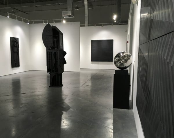 Installation view of Louise Nevelson + James Little, Rosenbaum Contemporary, Boca Raton, Fl, 2020. | Courtesy Rosenbaum Contemporary