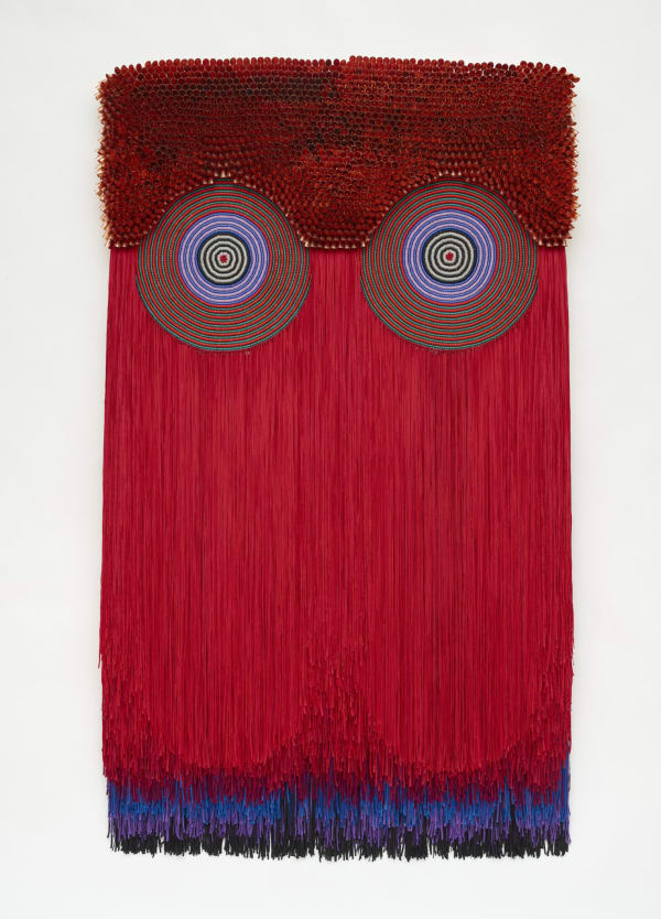 Jeffrey Gibson, Sentinel, 2020. Photo by Max Yawney. Courtesy of SITE Santa Fe.