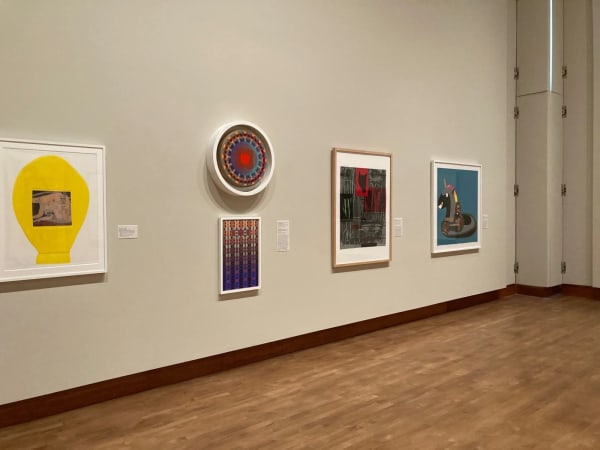 Installation view, Pressing Innovation: Printing Fine Art in the Upper Midwest, 2022.