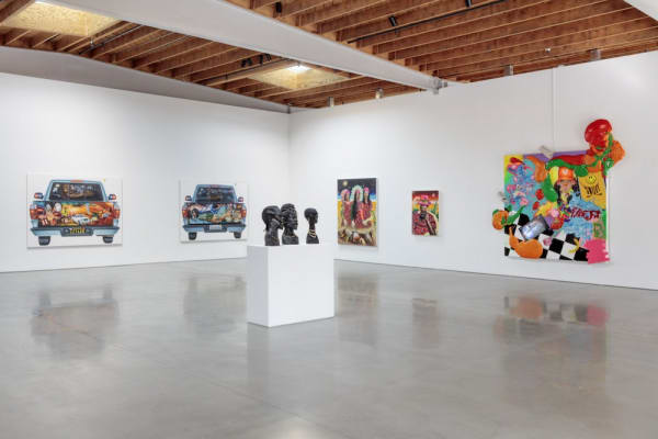 Installation view, Shattered Glass, 2021. Curated by Melahn Frierson and AJ Girard. Jeffrey Deitch, Los Angeles, CA.