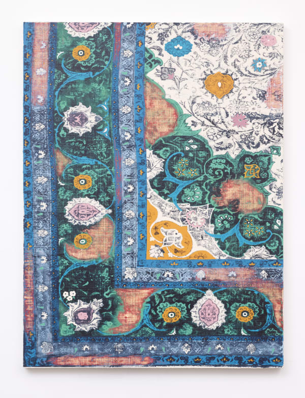 Kour Pour, Smaller Persian Part, 2022. Acrylic on canvas over panel, 48 x 36 in. Courtesy of Gallery 1957.