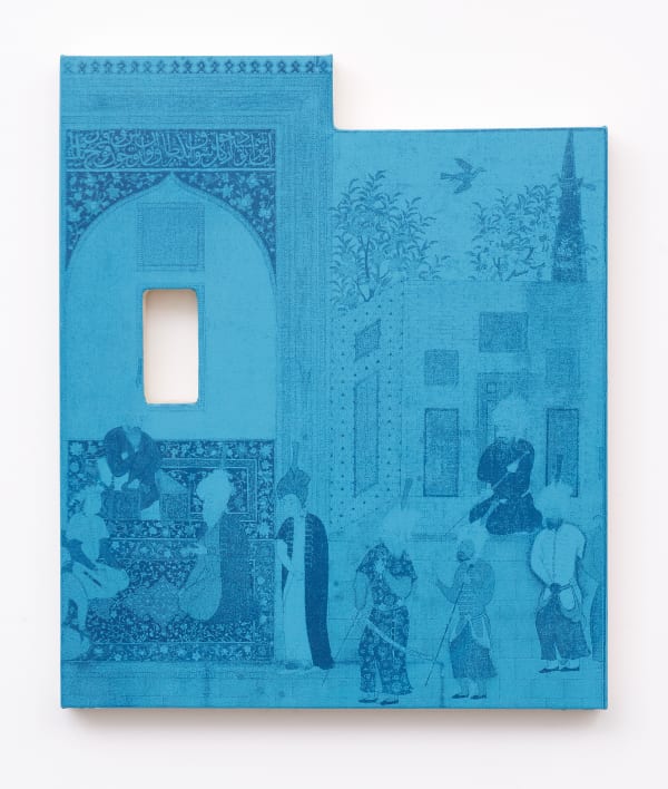 Kour Pour, Smaller Shaping Reframing, 2022. Acrylic on canvas over panel, 24 x 20 in. Courtesy of Gallery 1957.