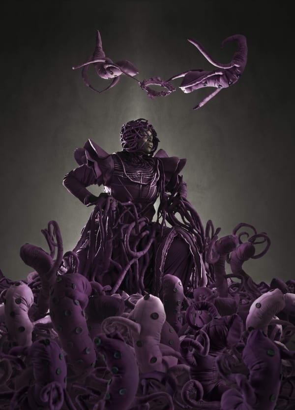Mary Sibande, The Admiration Of The Purple Figure, 2013. Archival Digital Print, Ed Of 10. Courtesy of the artist and Durban Art Gallery.