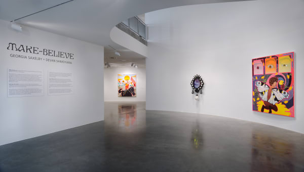 Installation view, Devan Shimoyama in Make-Believe, 2022 at the Katzen Arts Center. Courtesy of Katzen Arts Center.