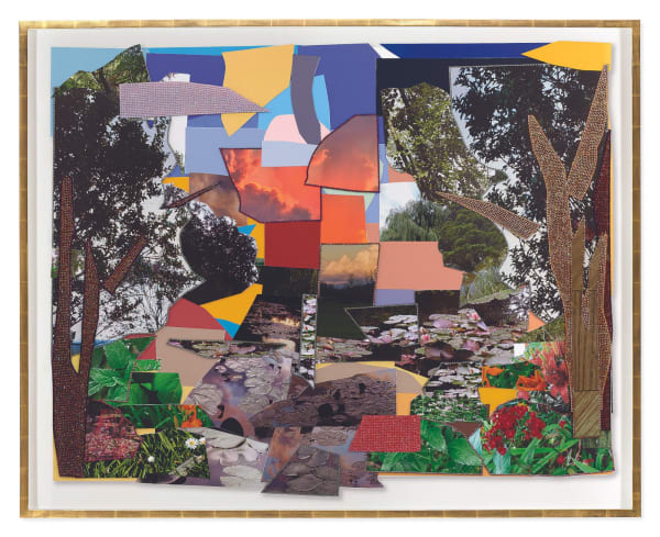 Mickalene Thomas Le Jardin d'Eau de Monet, 2022 Color photograph, mixed media paper and rhinestones on hot press paper mounted on dibond 113.03 x 139.7 cm © Mickalene Thomas © Adagp, Paris, 2022