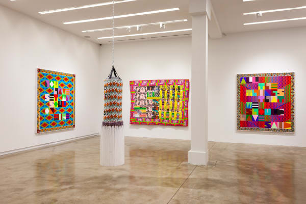 Jeffrey Gibson, Can You Feel It (installation view), 2019, Kavi Gupta | Elizabeth St.