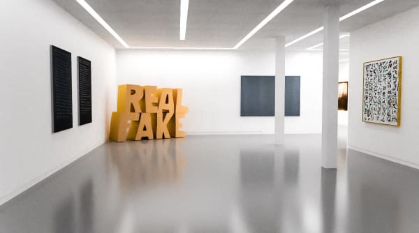 Works by Scott Reeder, Michael Joo, and Young-Il Ahn in The Written Word (virtual exhibition view), 2020, Kavi Gupta