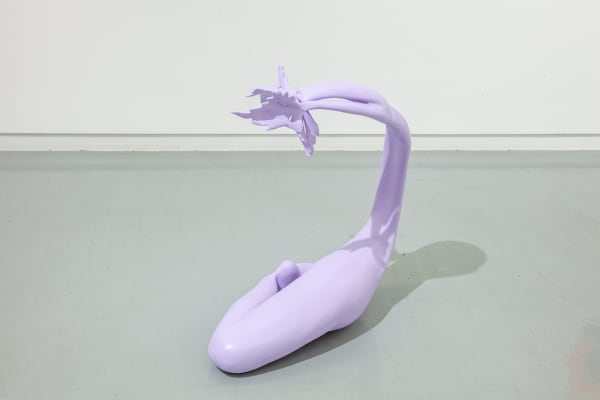 Gracelee Lawrence The damp of various mouths on her neck, 2021 Fiberglass, resin, 3D printed polylactic acid, paint 32 x 30 x 16 in 81.3 x 76.2 x 40.6 cm