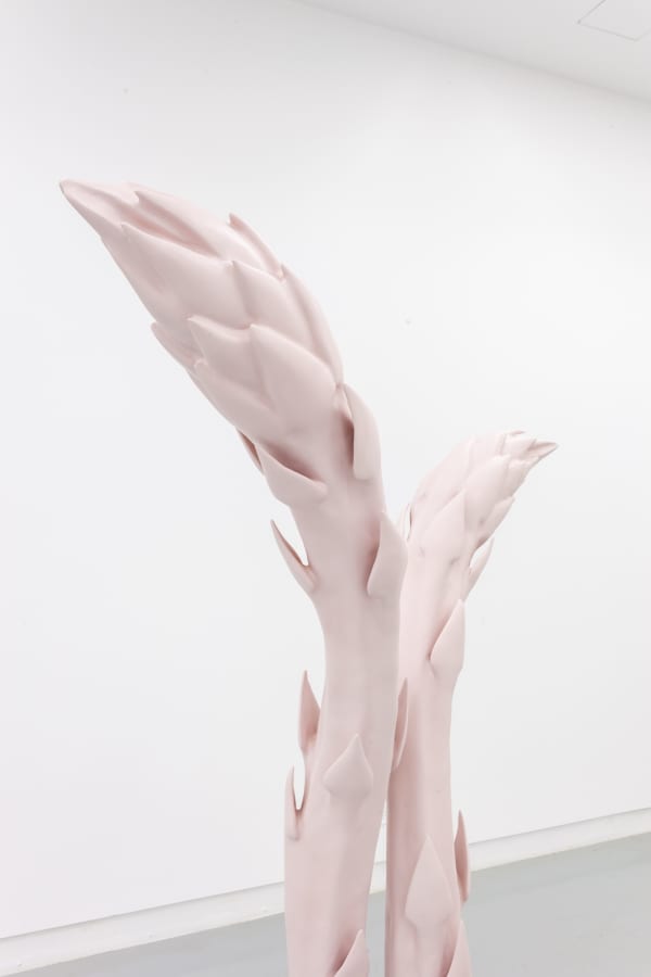 Gracelee Lawrence An Acute Sense of Physical Famine, 2019 Fiberglass, resin, 3D printed polylactic acid, paint 70 x 37 x 15 in 177.8 x 94 x 38.1 cm