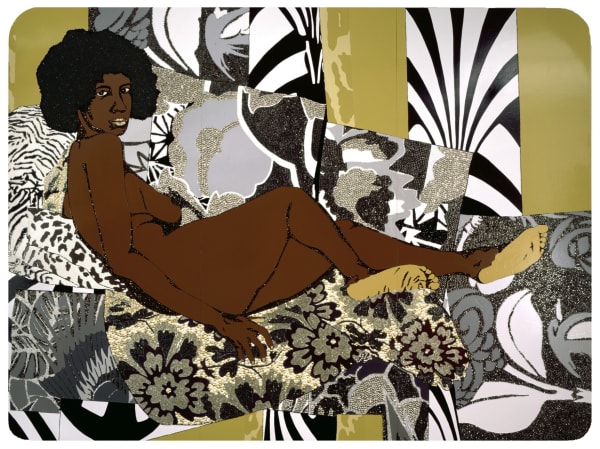 Mickalene Thomas, A Little Taste Outside of Love, 2007. Acrylic, enamel, and rhinestones on wood panel. Courtesy of the artist and the Brooklyn Museum.