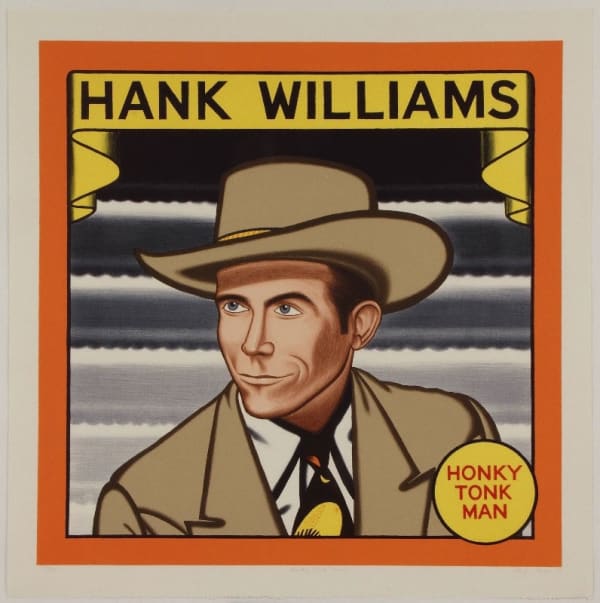 Roger Brown, Hank Williams, Honky Tonk Man, 1991. Color silkscreen, framed, 44 x 44 in., Edition of 75.