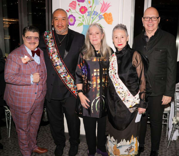 Murray Hill, Jeffrey Gibson, Michele Cohen, Cristina Grajales, Tim Rodgers at the Museum of Arts and Design's annual MAD Ball. Credit: Matteo Prandoni.