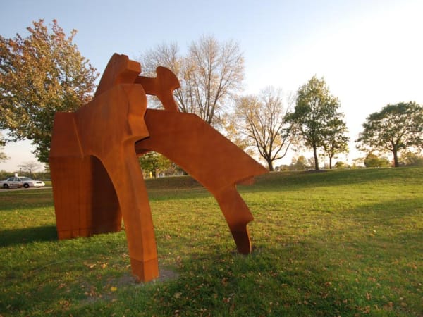 Richard Hunt, Large Planar Hybrid, 1973-74 at Nathan Manilow Sculpture Park. Courtesy of Governors State University.
