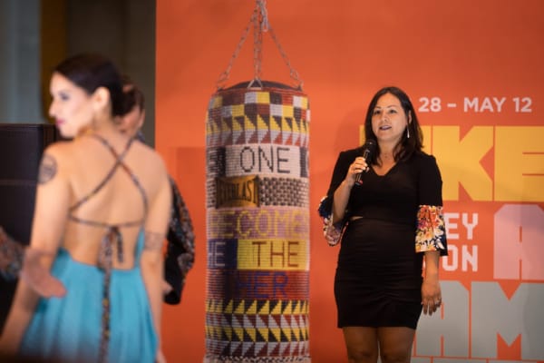 Meka Clothing’s founder and designer was on-stage to represent her line for the show.