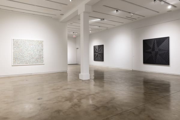 Installation view, James Little, Black Stars & White Paintings, 2022. Kavi Gupta | Elizabeth St.