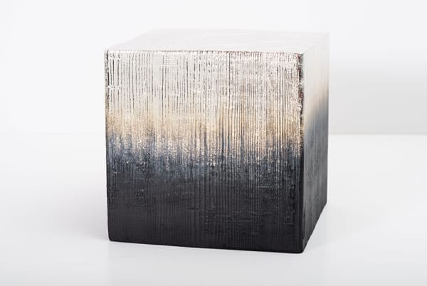 Miya Ando, Alchemy Shou Sugi Ban Cube 3.19.8.2. Solid charred redwood silver nitrate, 8 x 8 x 8 in.