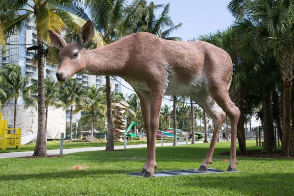 Tony Tasset’s 2015 work “Deer,” constructed of fiberglass, epoxy and paint spanning 20 feet by 12 feet by 8 feet, will be on view starting Dec. 23 in Crystal Bridges’ North Forest Area. The image is courtesy of the artist and Kavi Gupta and was taken by Tim Johnson.