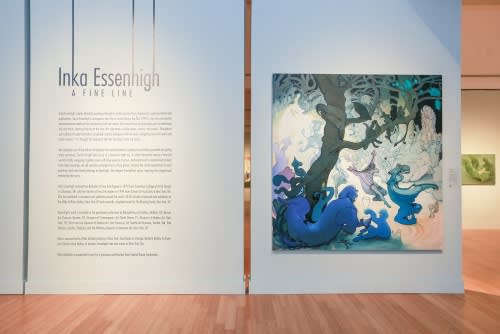 Inka Essenhigh, Fairy Procession, 2016. 78 x 80 inches. Oil and enamel on panel. Courtesy of the artist and Miles McEnery Gallery, New York, NY