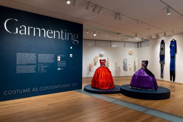 Installation view of Garmenting: Costume as Contemporary Art, at the Museum of Arts and Design. Courtesy of the Museum of Arts and Design. Photo: Jenna Bascom