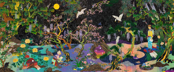 Tomokazu Matsuyama "We Met Thru Match.com" 2016 254 x 610cm acrylic and mixed media on canvas
